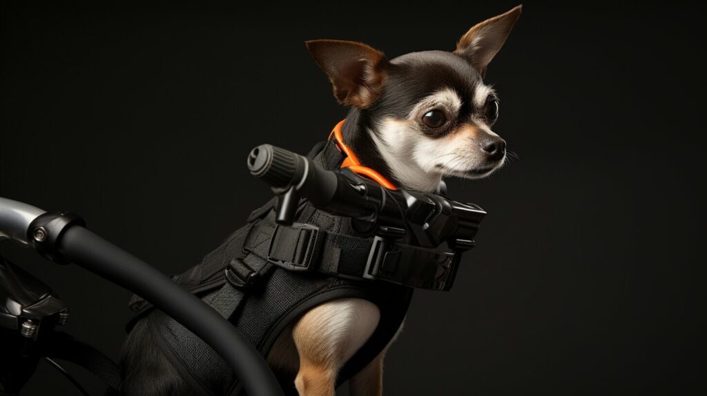 mit hund am fahrrad halterung