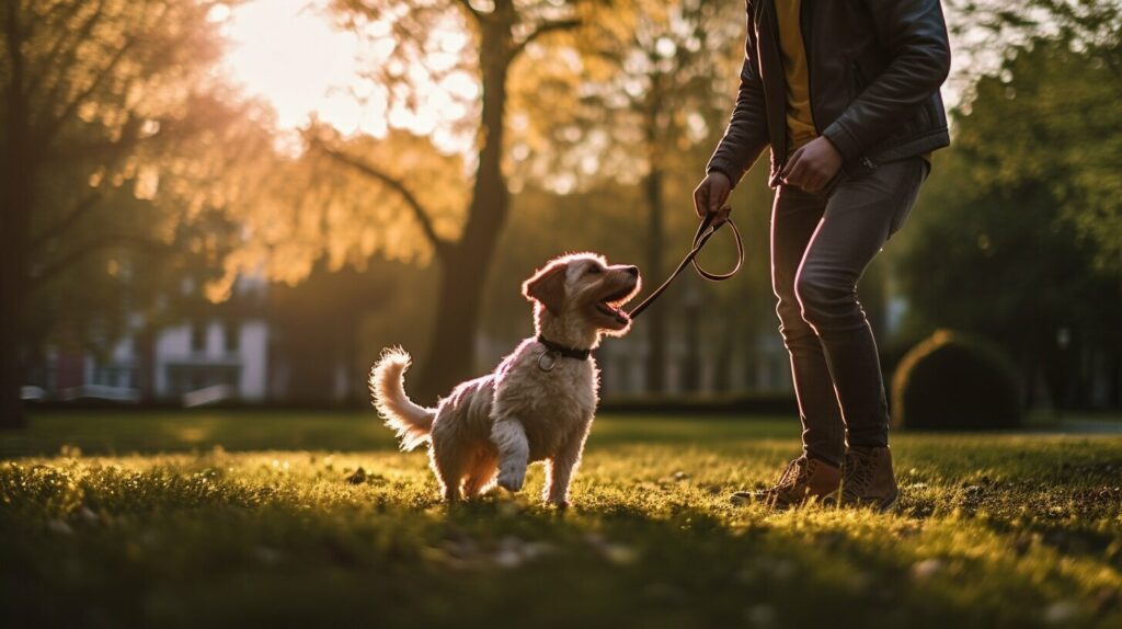 übungen mit hund beim spaziergang